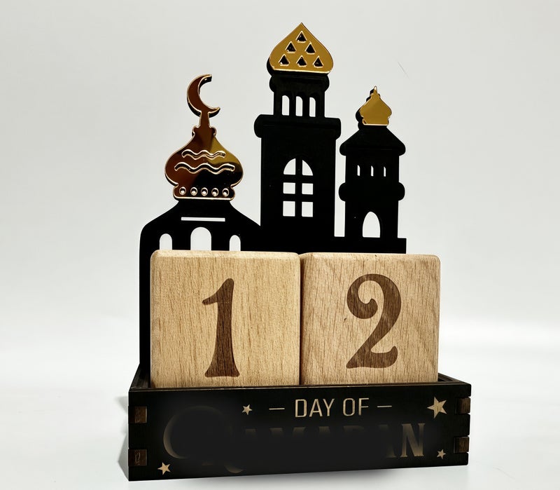 Ramadan Advent Countdown Calendar Wooden Ramadan decorations for home 2026, 30 Days Til Eid 2026, Adjustable Date,Eid Mubarak Centerpieces Decorations Parties Muslim Decor for Home Table Office Table Kids Gift - Image 1